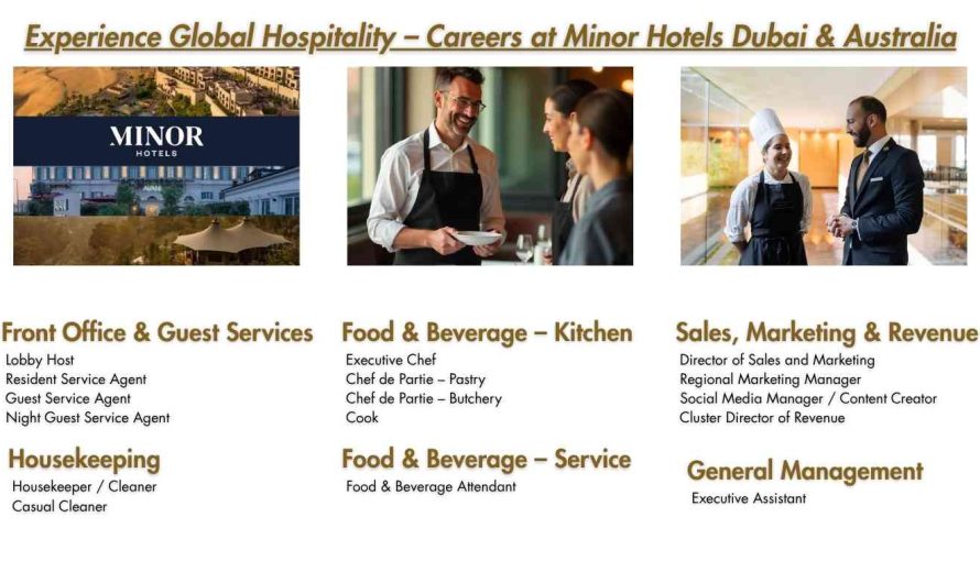 Experience Global Hospitality – Careers at Minor Hotels Dubai & Australia